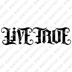 Live True Love Life Ambigram Tattoo Instant Download Design Stencil Style Q