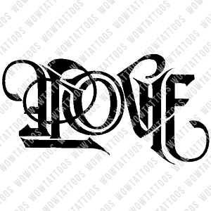 Love Hate Ambigram Tattoo Instant Download Design Stencil Style Wow Tattoos