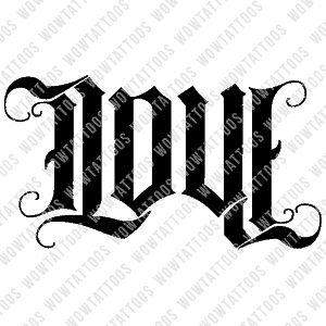 Love Hate Ambigram Tattoo Instant Download Design Stencil Style Wow Tattoos