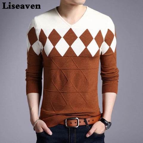Qleicom Fall Clothes for Men Graphic Round Neck Slim Fit Pullovers