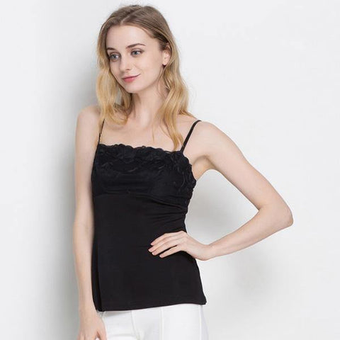 Real Silk Camisole Solid Bottoming shirt Summer Vest White Black Tank Top Chittili