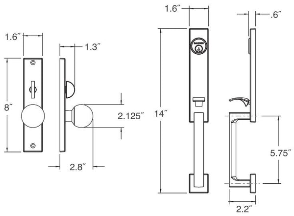 Baldwin New York Entrance Trim 6562 Keyed Entry - Waybuild