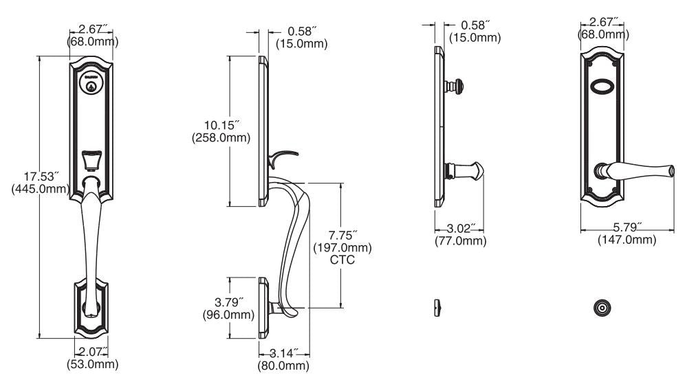 Baldwin Bethpage Handleset 85337 Single Cylinder With Interior Knob ...