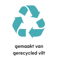 gemaakt van gerecycled vilt