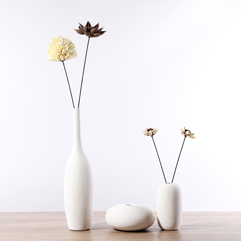 White Ceramic Vases For Home Decor Set Of 3 Lovedecorart