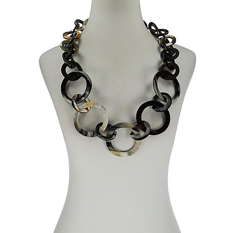 Uma Watusi Horn Graduated Link Statement Necklace