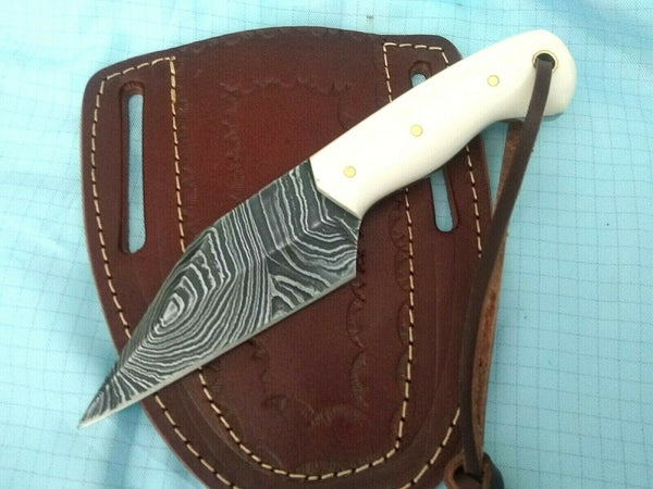 Custom Handmade Damascus Steel Mini Seax Blade Knife