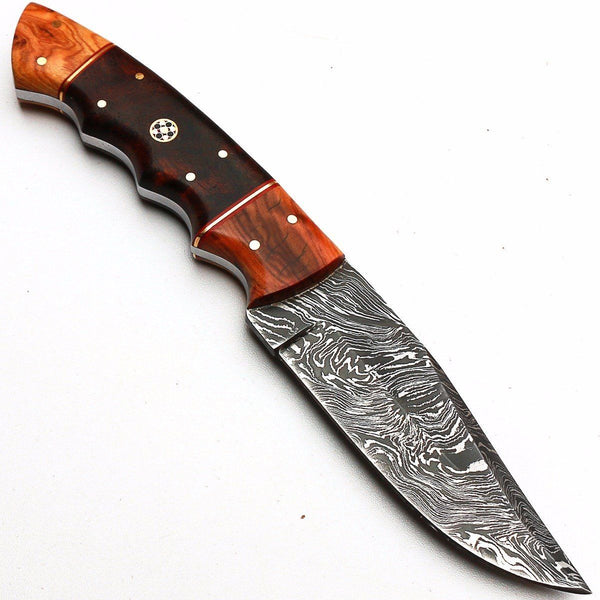 Full Tang Custom Handmade Damascus Steel Hunting Skinning Knife – KBS ...