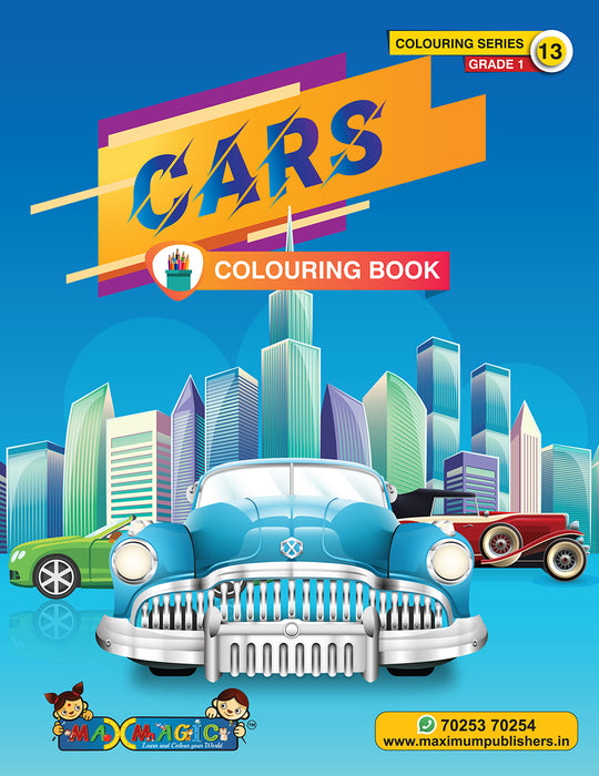 Cars Colouring Book With Description For Pre Kg Lkg Ukg Kids