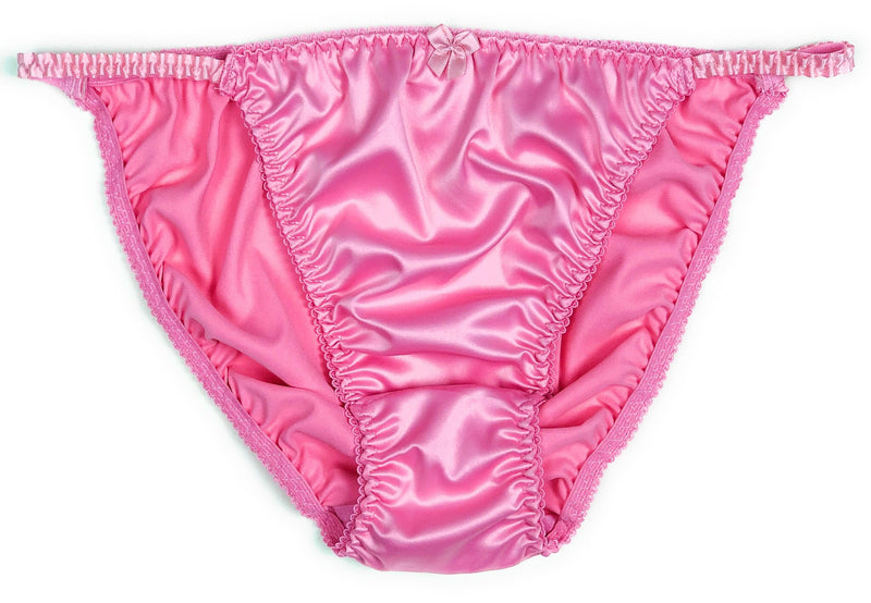 Pink Satin String Bikini Panty | Lexington Intimates