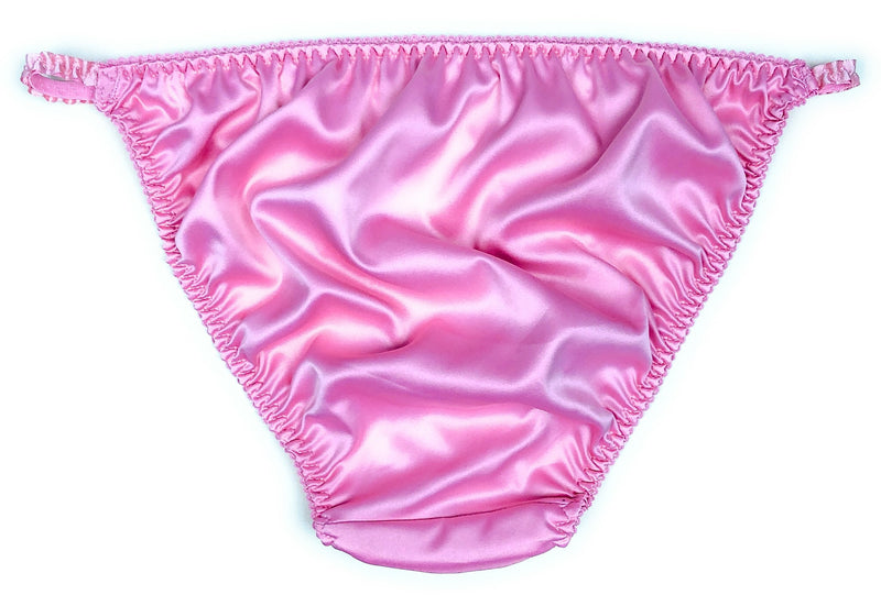 Pink Satin String Bikini Panty Lexington Intimates 