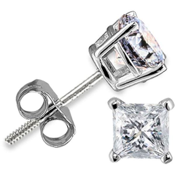 ladies white gold stud earrings