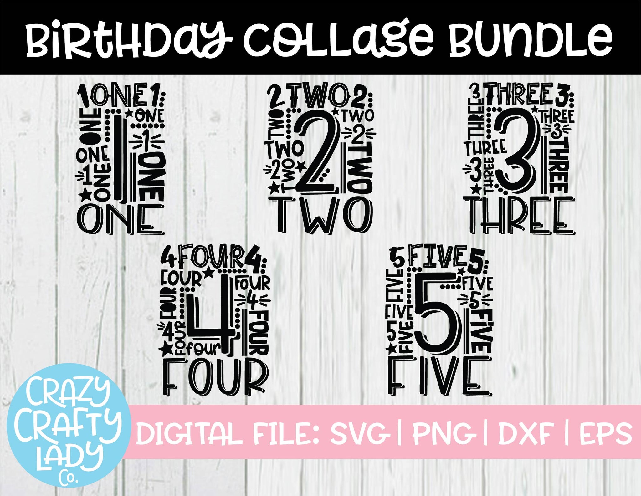 Download Birthday Collage Svg Cut File Bundle 1 5 Crazy Crafty Lady Co