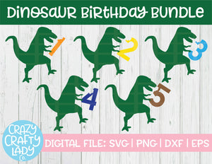 Download Dinosaur Birthday Svg Cut File Bundle Crazy Crafty Lady Co