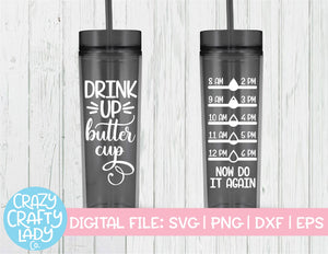 Download Drink Up Buttercup Water Bottle Tracker Svg Cut File Crazy Crafty Lady Co