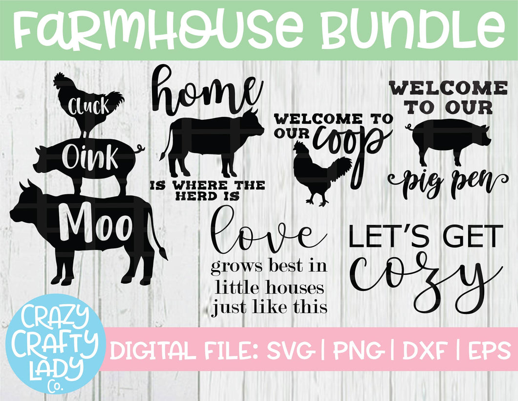 Download Farmhouse SVG Cut File Bundle - Crazy Crafty Lady Co.