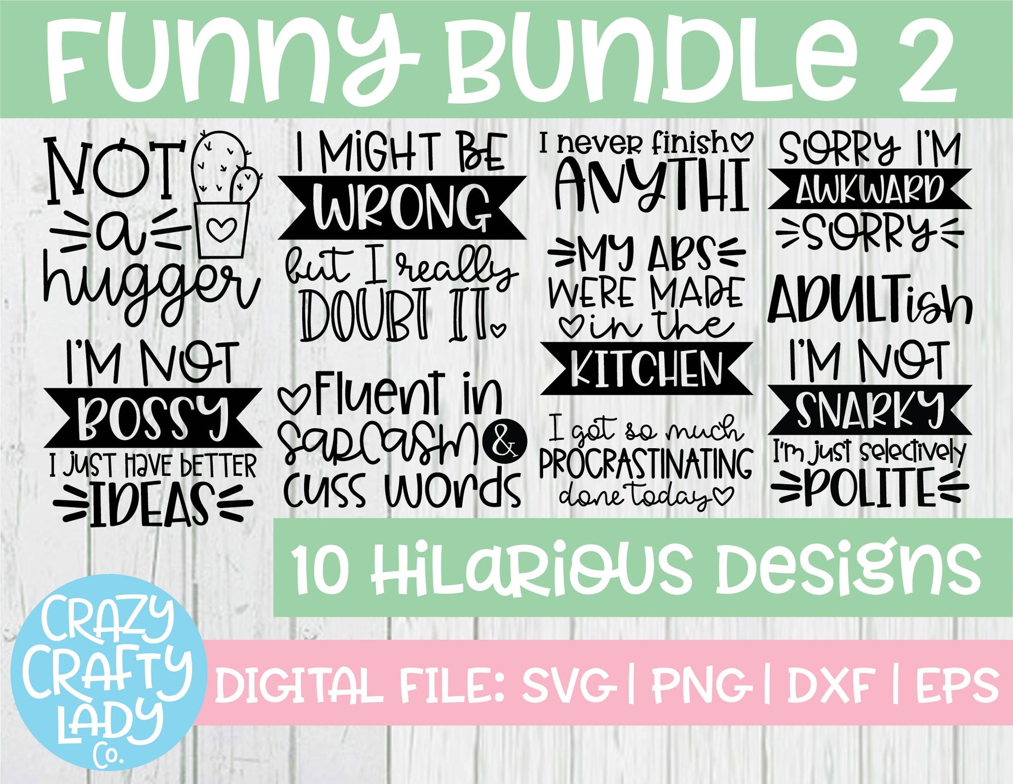 Download Funny Svg Cut File Bundle Crazy Crafty Lady Co