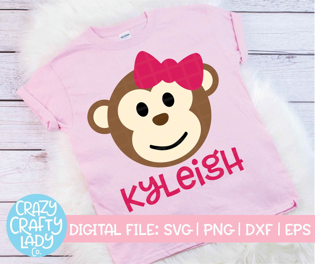 Download Girl Monkey Svg Cut File Crazy Crafty Lady Co