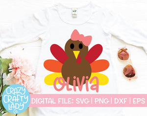 Download Girl Turkey Svg Cut File Crazy Crafty Lady Co