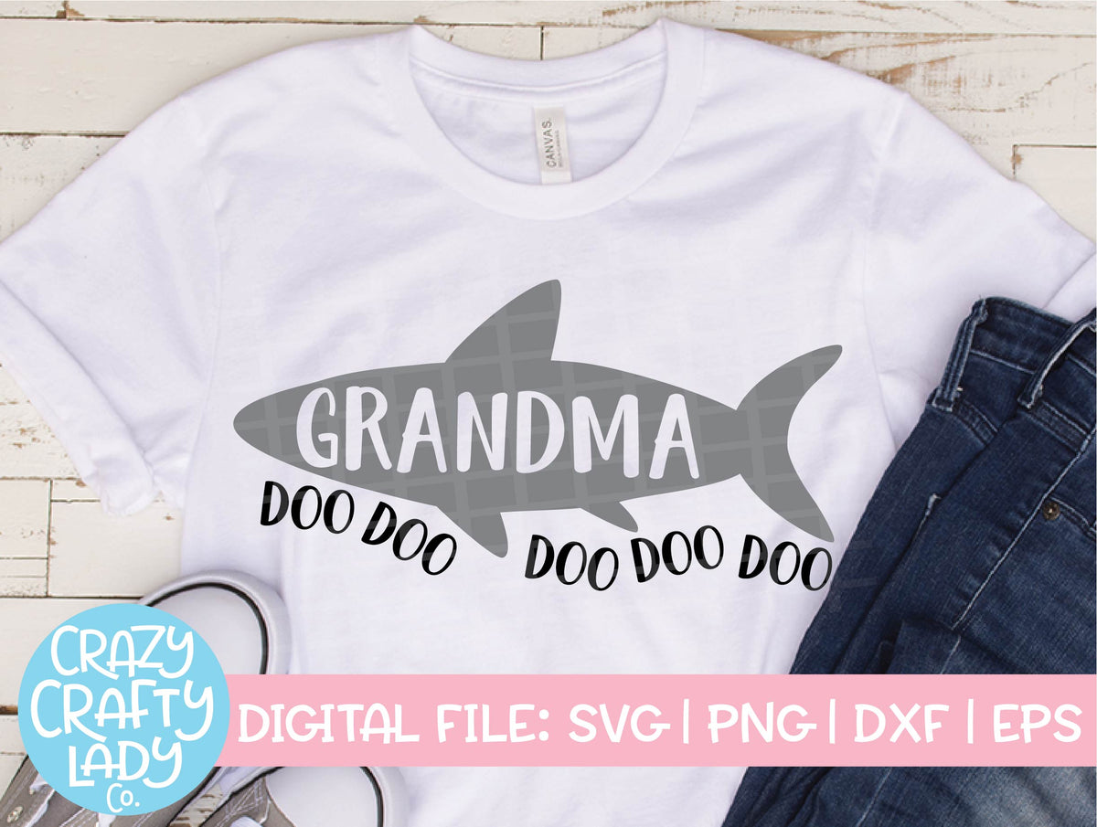 Download Grandma Shark SVG Cut File - Crazy Crafty Lady Co.