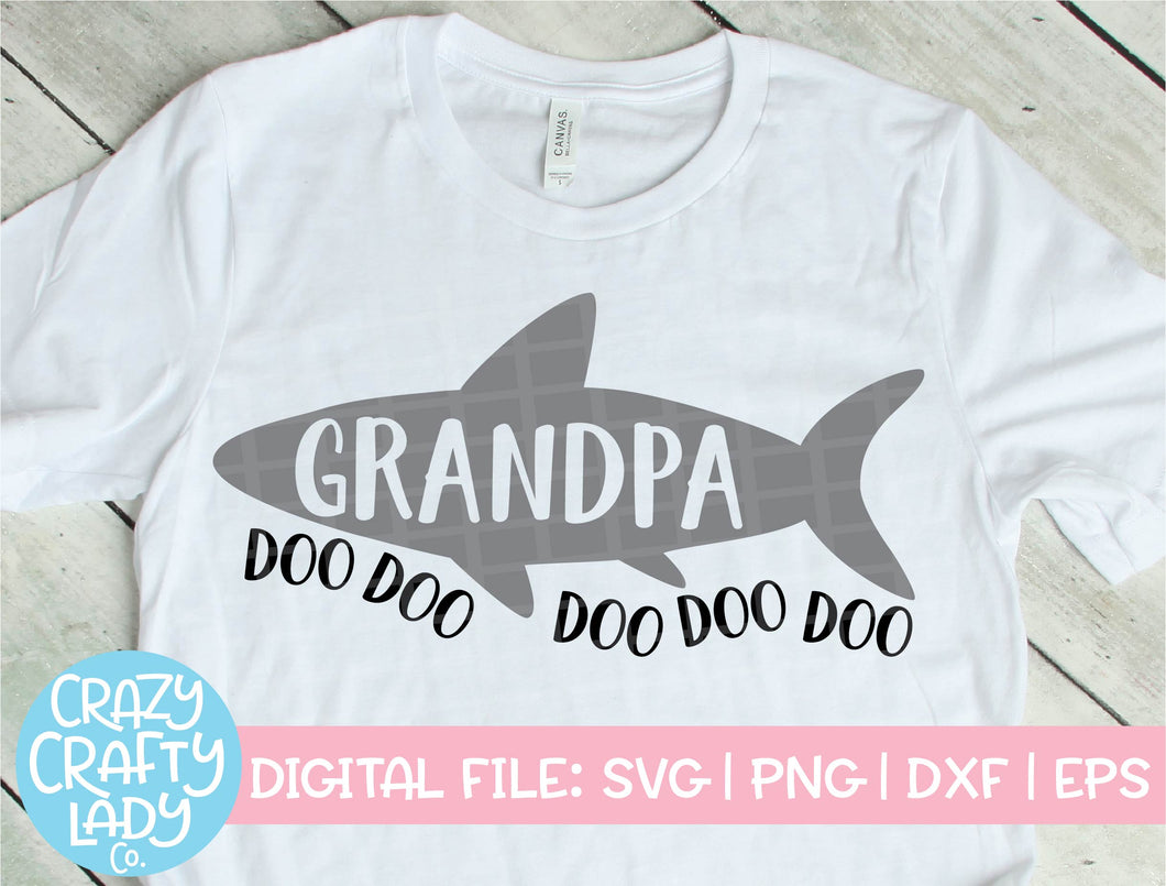 Grandpa Shark Svg Cut File Crazy Crafty Lady Co