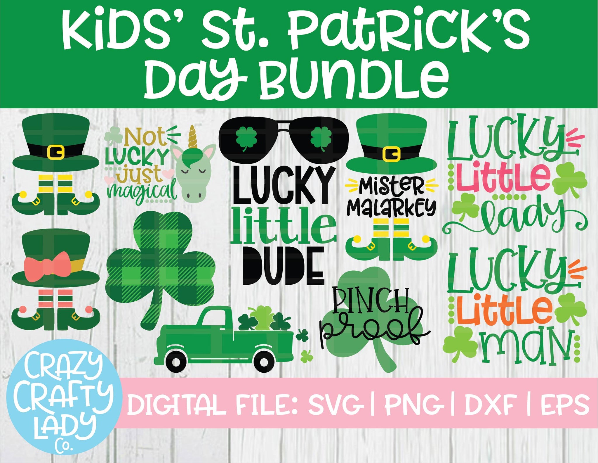 Kids' St. Patrick's Day SVG Cut File Bundle – Crazy Crafty Lady Co.