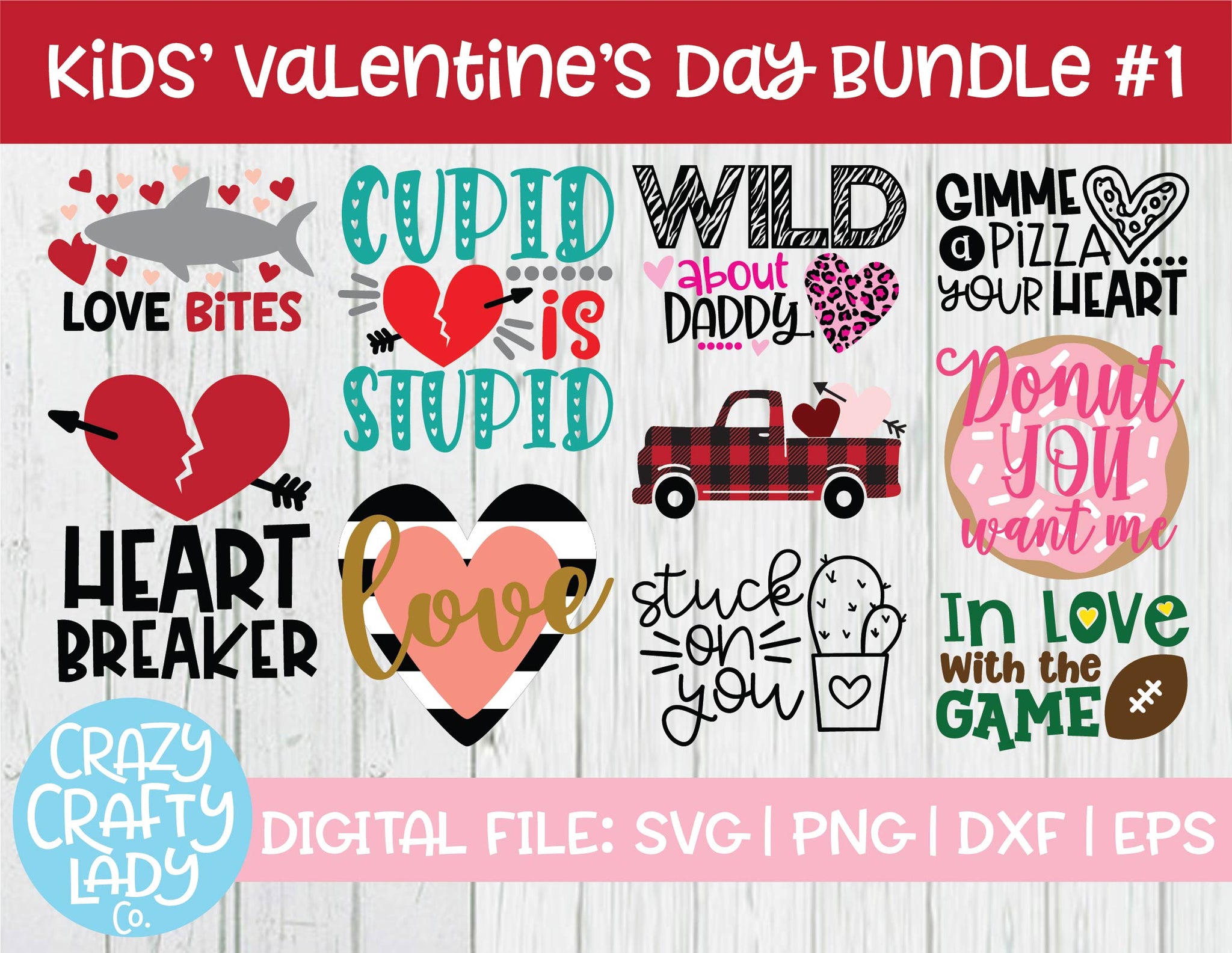 Kids Valentine S Day Svg Cut File Bundle 1 Crazy Crafty Lady Co