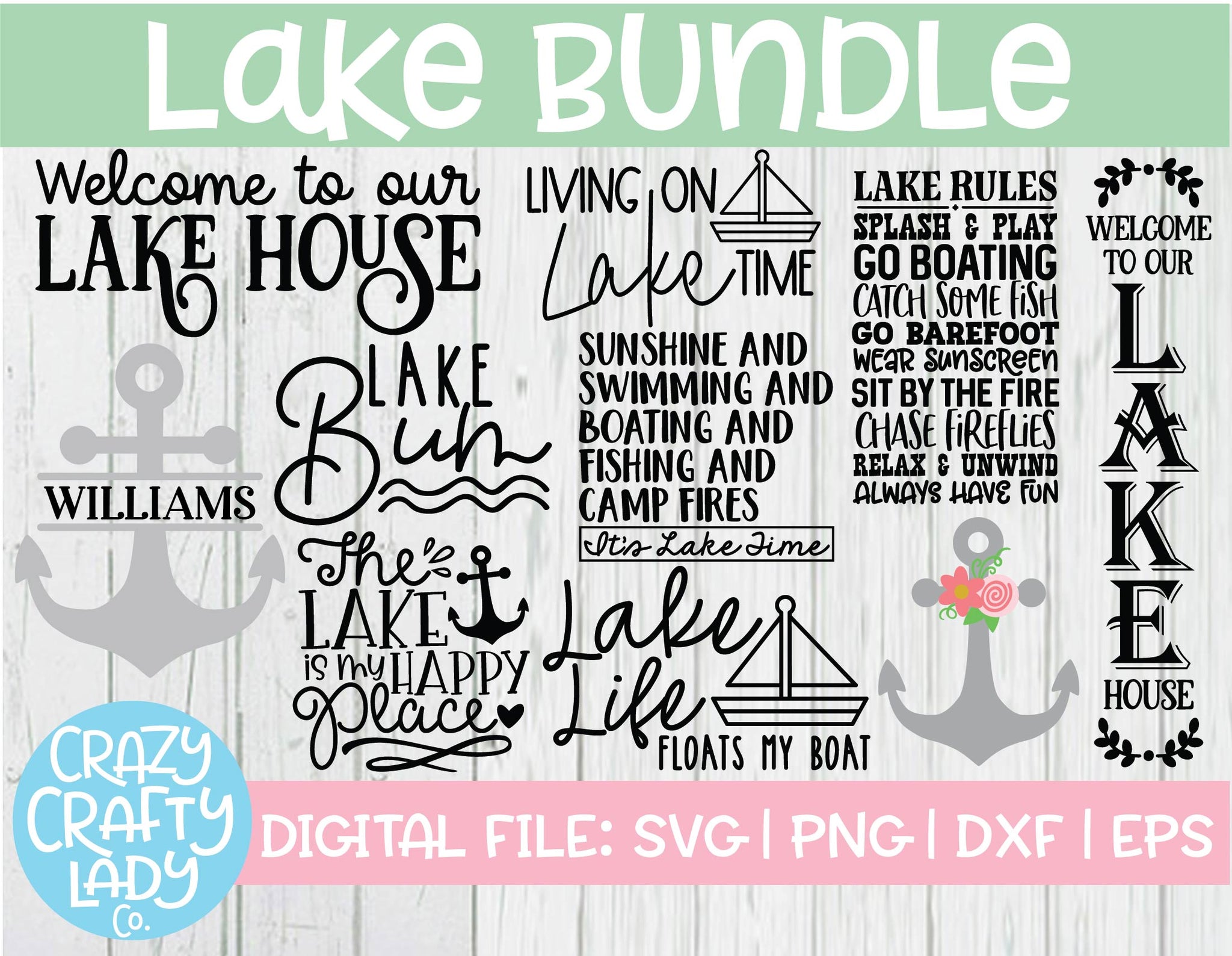 Lake Svg Cut File Bundle Crazy Crafty Lady Co