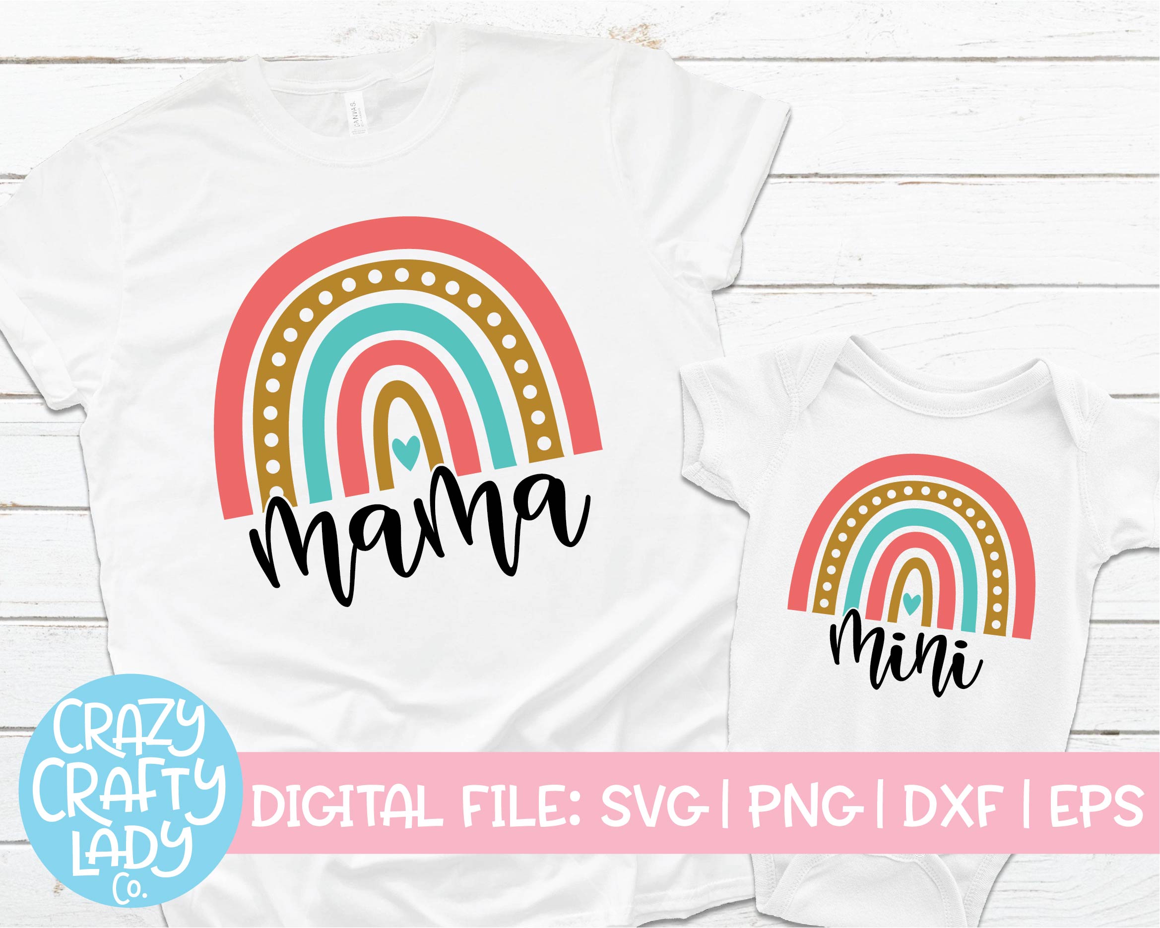 Download Mama Mini Rainbow Svg Cut File Bundle Crazy Crafty Lady Co