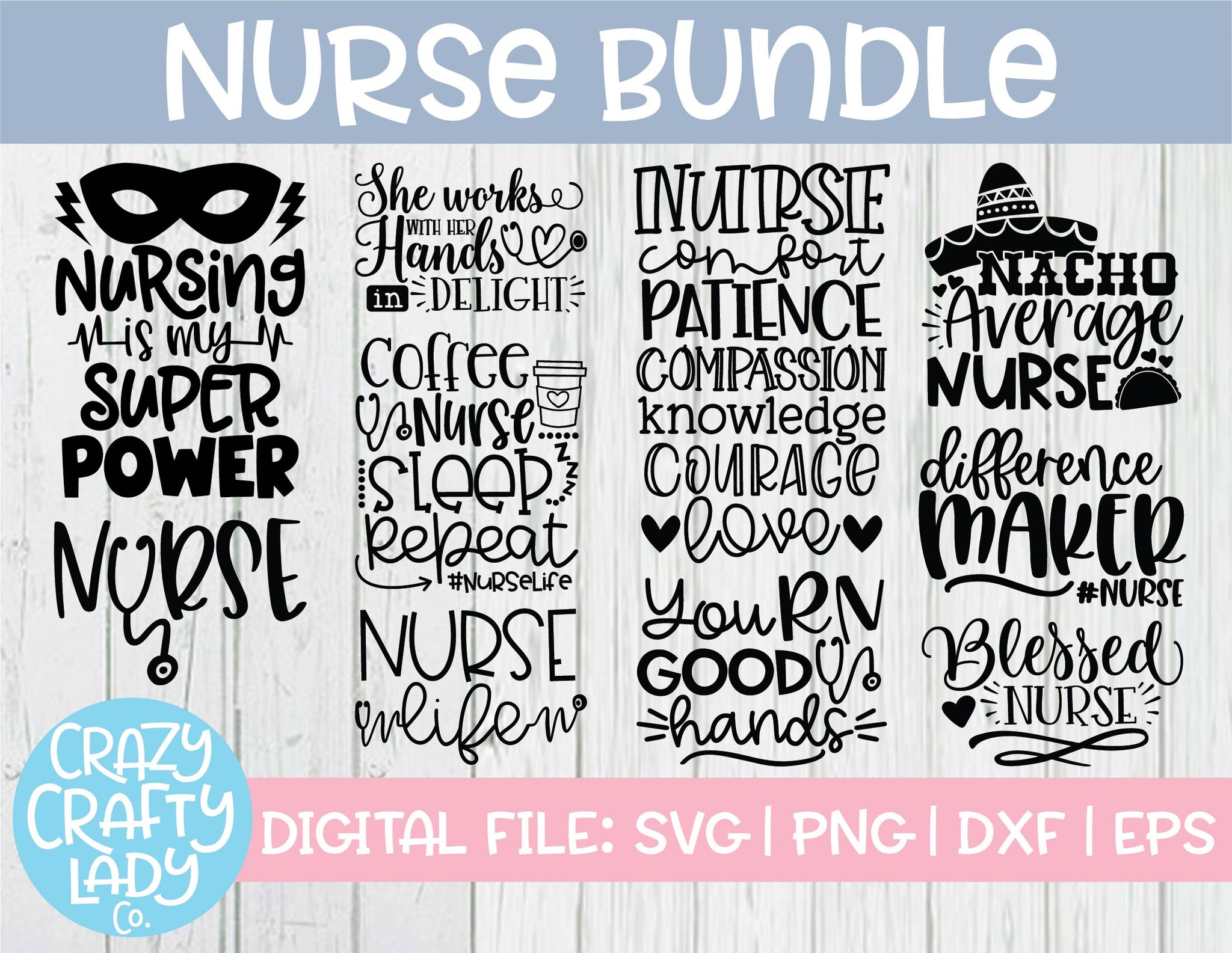 Download Nurse Svg Cut File Bundle Crazy Crafty Lady Co