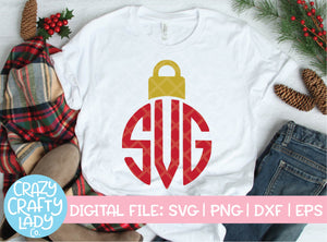 Download Christmas Ornament Monogram Frame Svg Cut File Crazy Crafty Lady Co