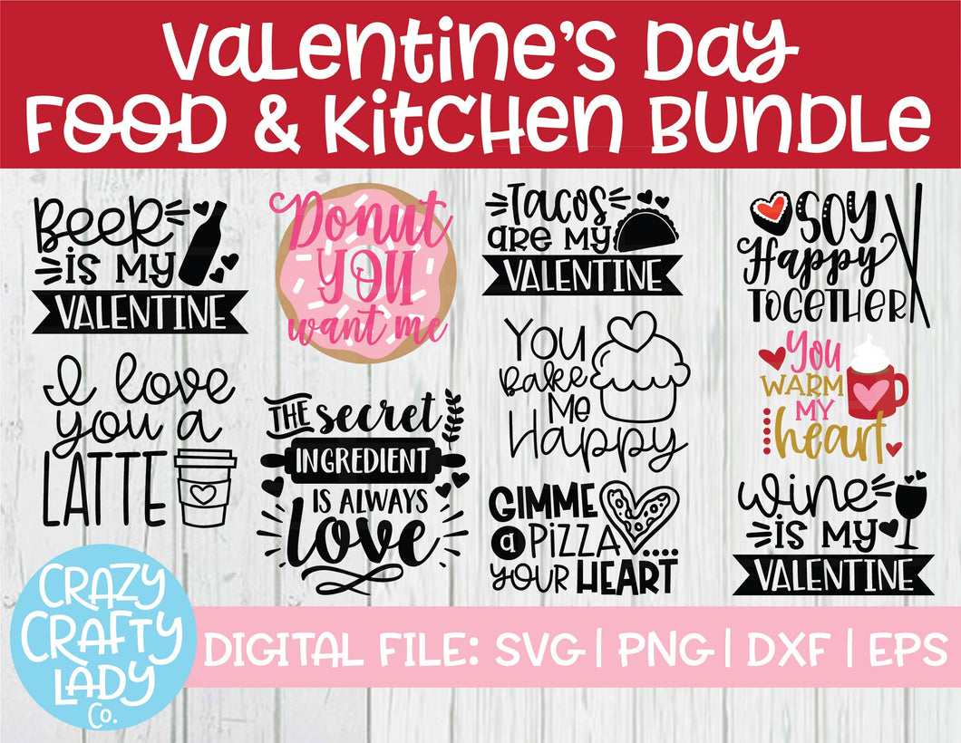 Download Valentine S Day Food Kitchen Svg Cut File Bundle Crazy Crafty Lady Co