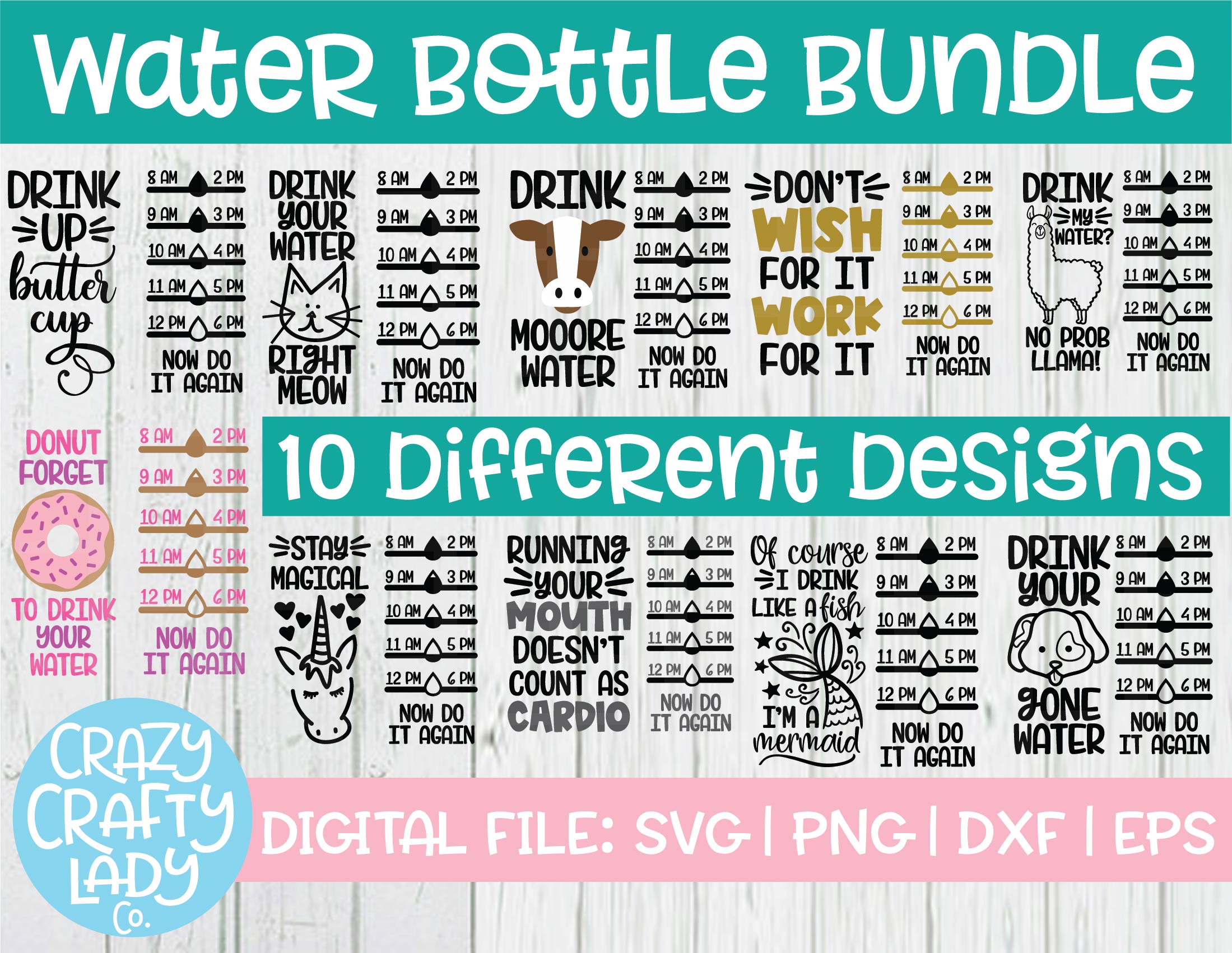 Download Water Bottle Tracker Svg Cut File Bundle Crazy Crafty Lady Co