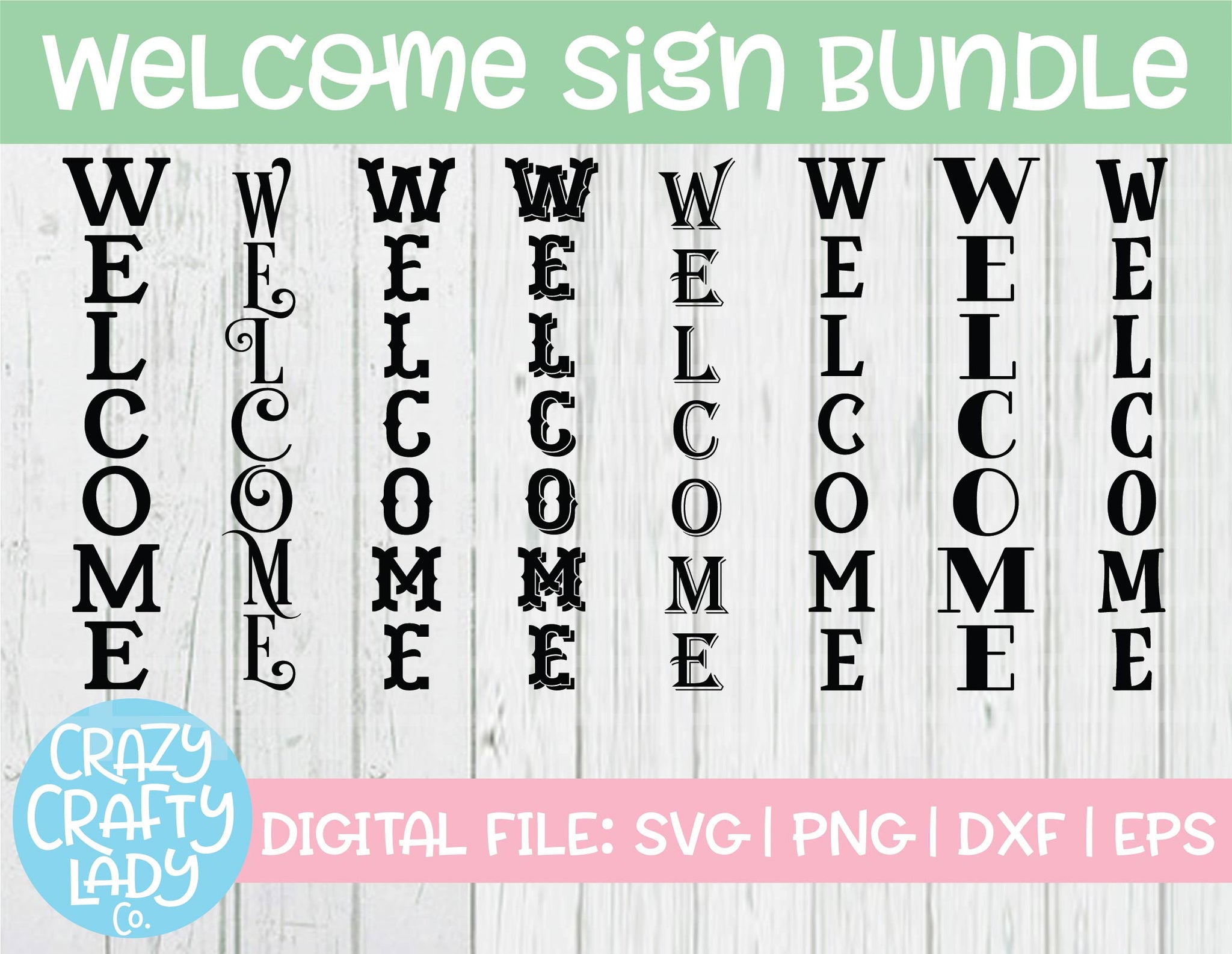 Download Welcome Sign Svg Cut File Bundle Crazy Crafty Lady Co