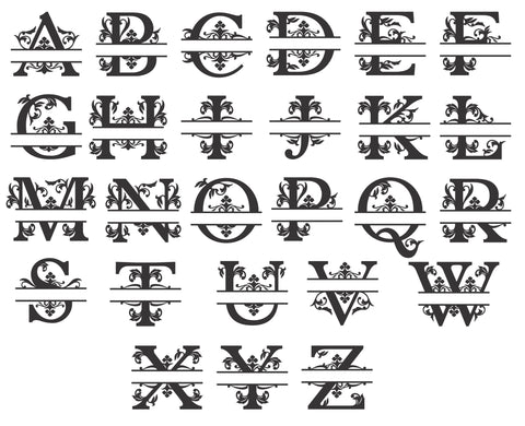Regal Metal Monogram Initial | Personalized Split Letter Monogram ...