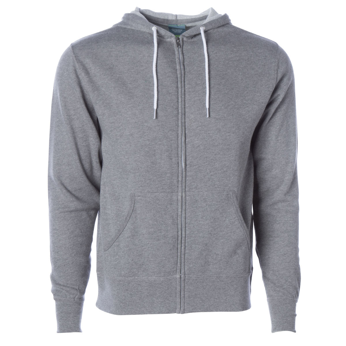 lightweight white zip up hoodie