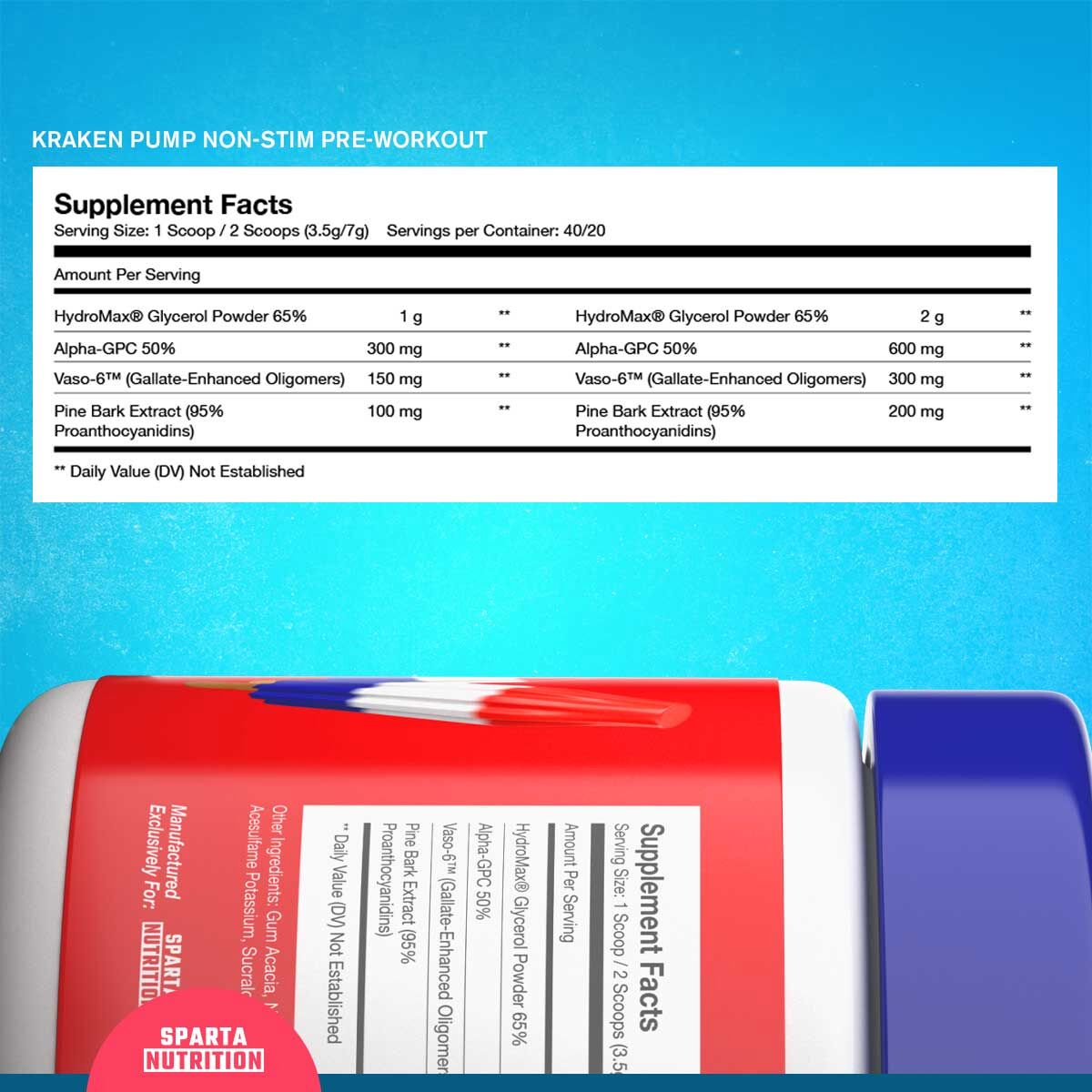 Sparta Nutrition Kraken Pump Supplement Facts
