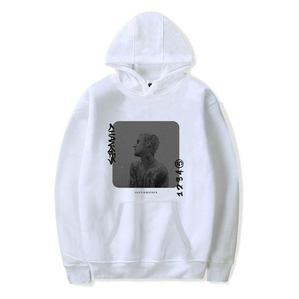 Justin Bieber Changes Letter Print Hoodie Unisex Pullover Sweatshirt Sgoodgoods - roblox fade hoodie color changing