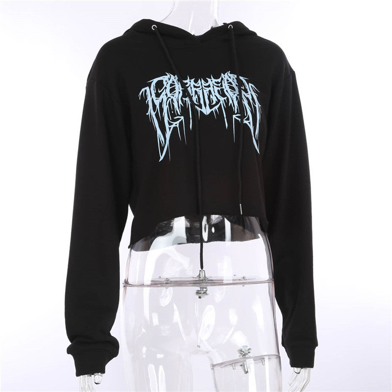 2020 New Women Ghostmane Letter Print Crop Top Hoodie Long Sleeve Stre Sgoodgoods - roblox ghostmane