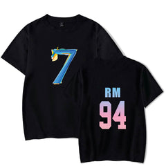 Map Of The Soul 7 Bts Rm Letter Printed Short Sleeves Shirt Sgoodgoods - rm bts shirt roblox