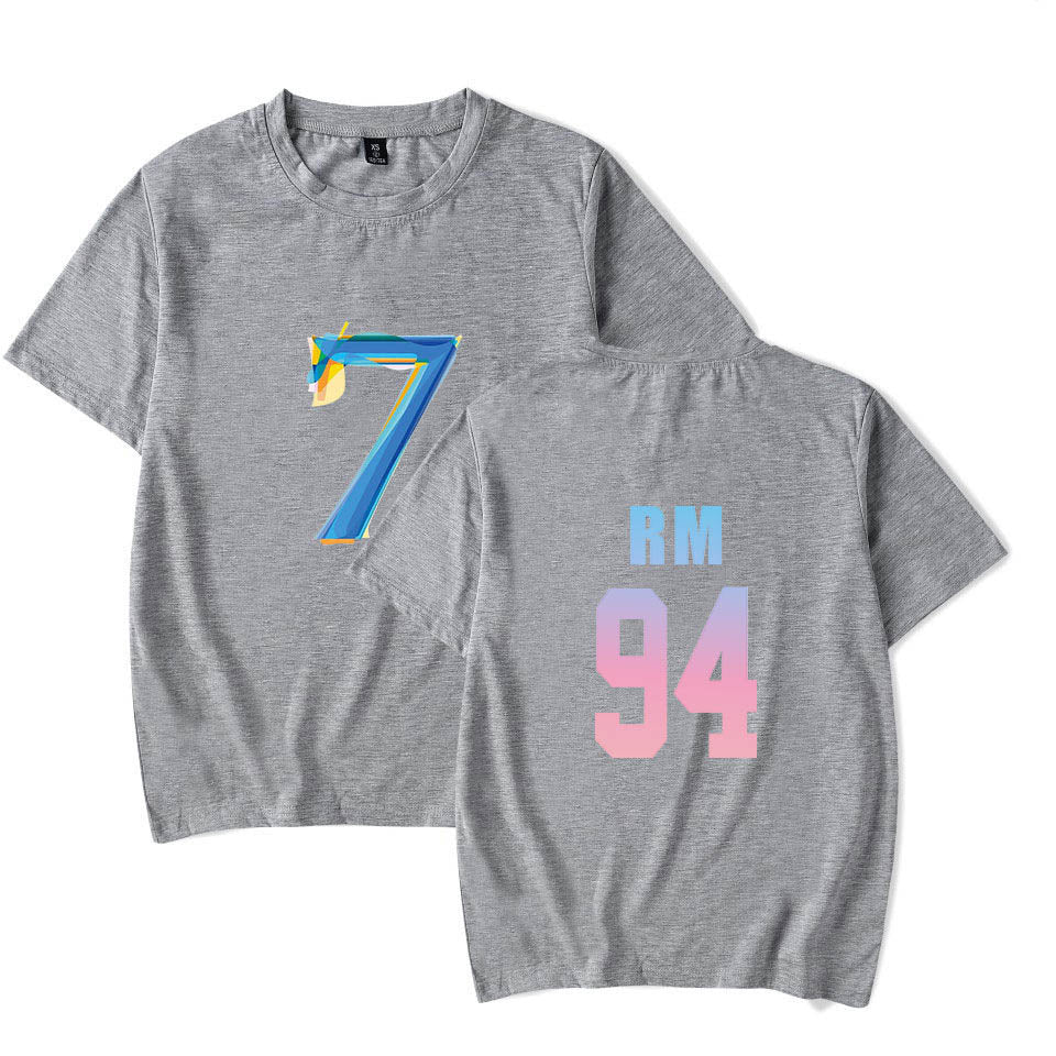 Map Of The Soul 7 Bts Rm Letter Printed Short Sleeves Shirt Sgoodgoods - rm roblox question face