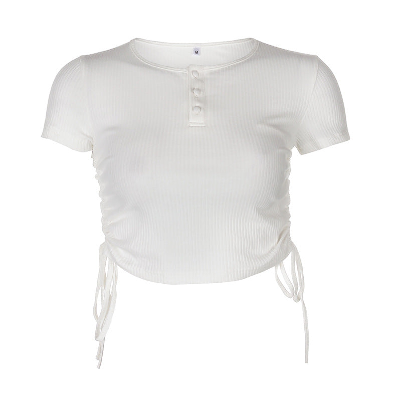 White Ruched Side Crop Top Sgoodgoods - aa striped off the shoulder top roblox