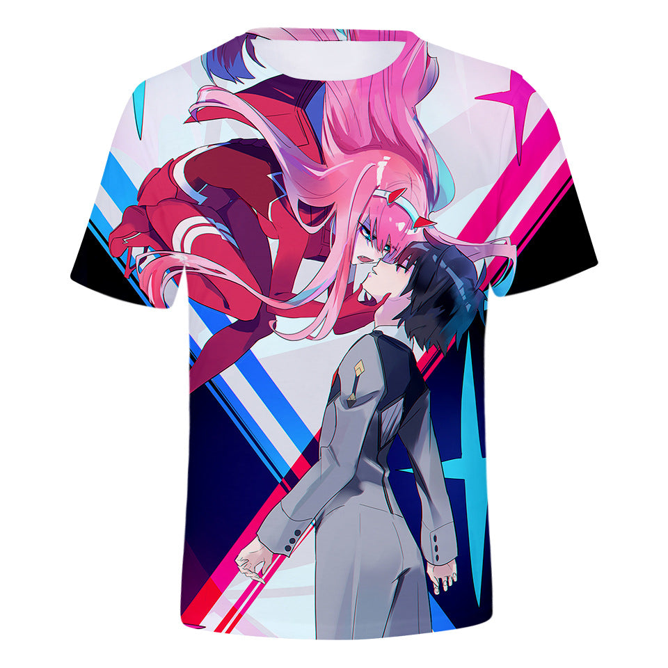 Anime Darling In The Franxx 002 Zero Two And 016 Hiro Print Shirt Shor Sgoodgoods - darling in the franxx tshirt roblox