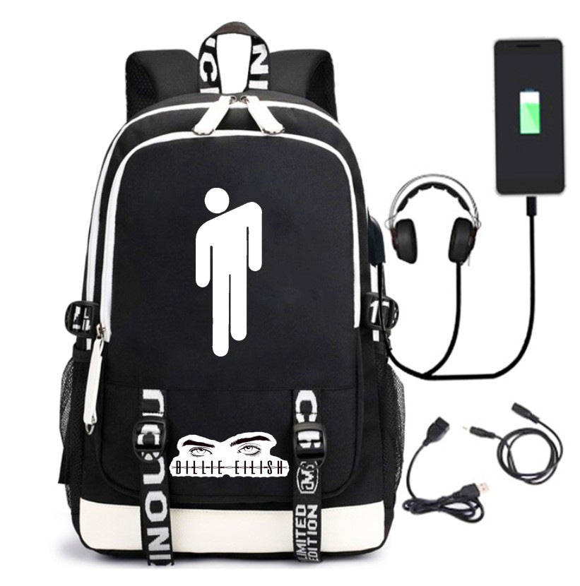 Billie Eilish Big Capacity Rucksack Students Backpack Travel Backpack Sgoodgoods - roblox large capacity usb charging student backpack in 2019