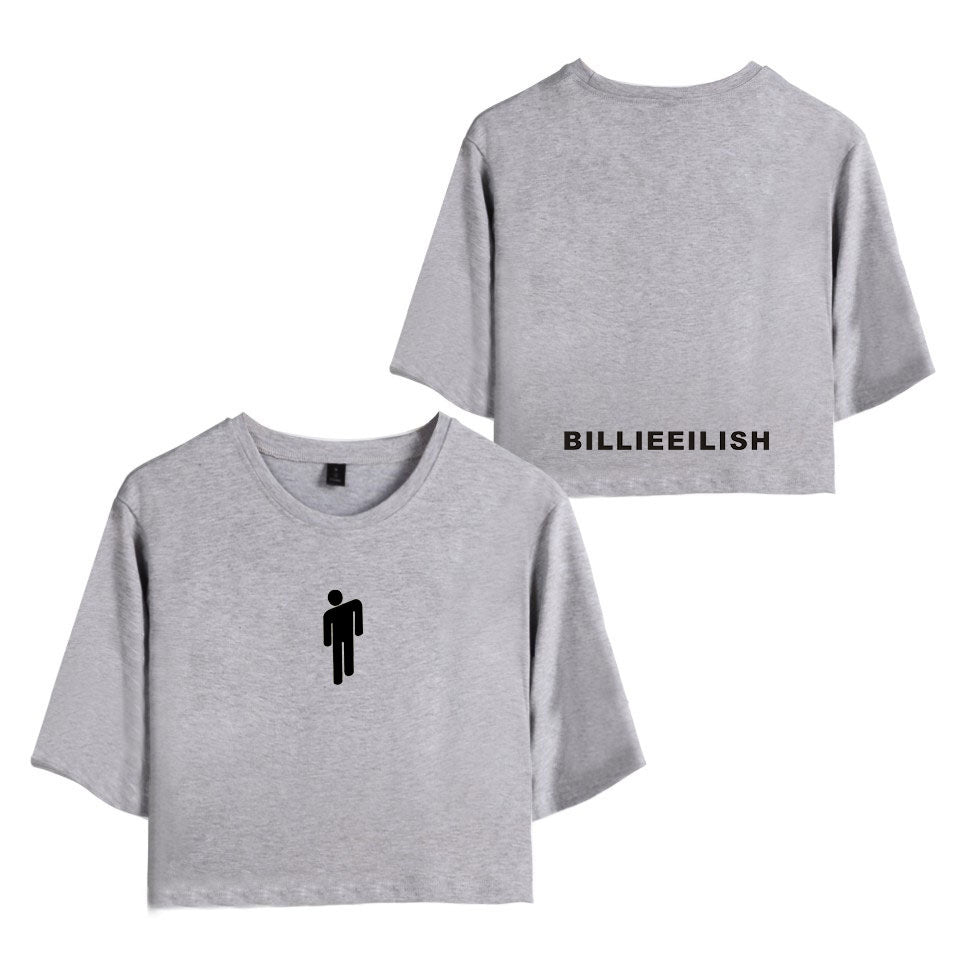 Billie Eilish Girls Women Crop Top Shirt Sgoodgoods - crop top girl t shirt roblox