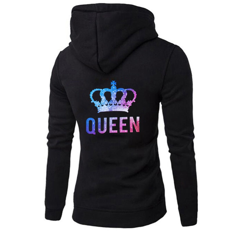 Galaxy Color Print King Queen Love Matching Hoodies Couples Sweatshirt Sgoodgoods - dark blue galaxy hoodie roblox