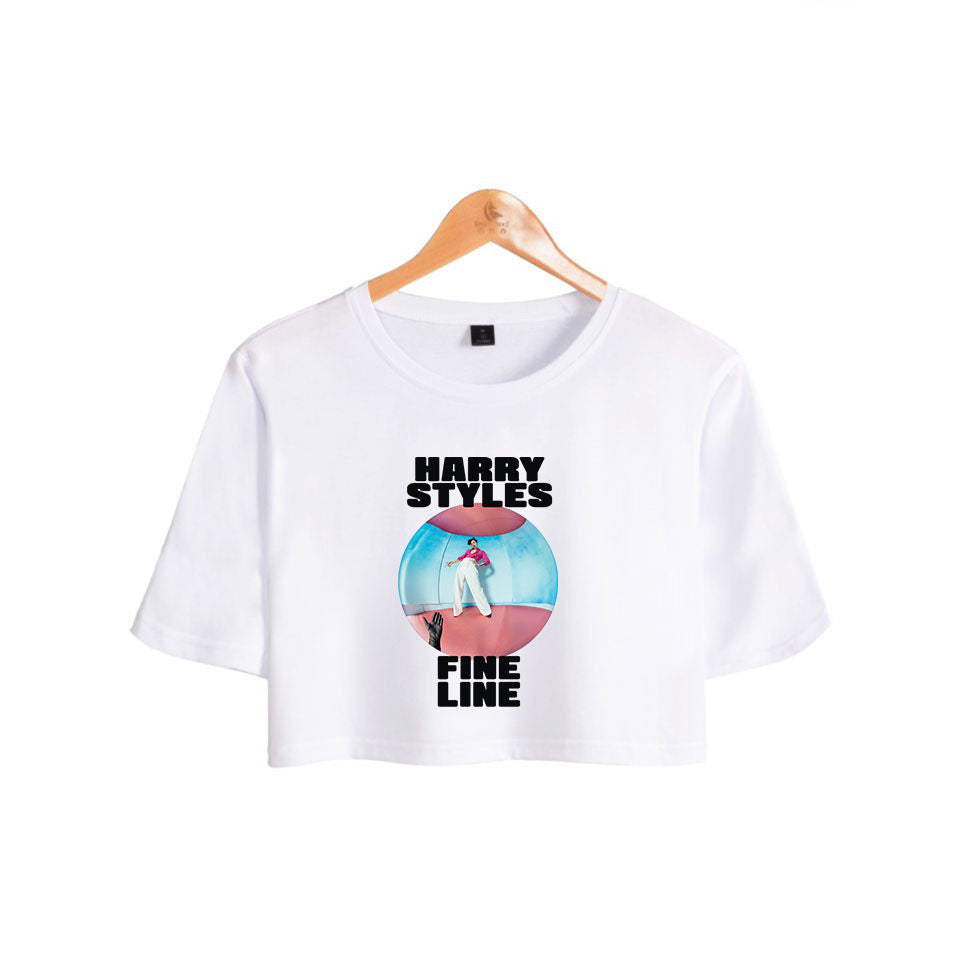 Harry Styles Fine Line Crop Top Tee Shirt For Girls Women Sgoodgoods - crop top roblox shirts girl