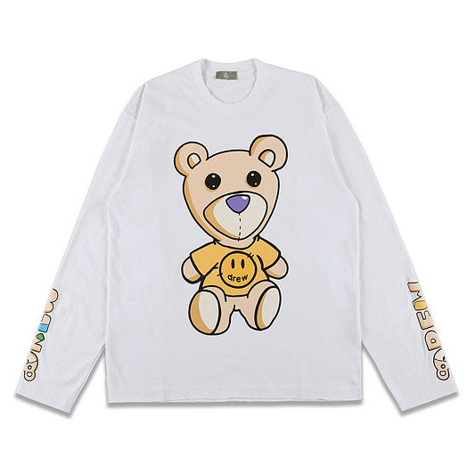 Justin Bieber Bear Print Long Sleeve White T Shirt Unisex Sgoodgoods - roblox id justin bieber baby roblox free jacket