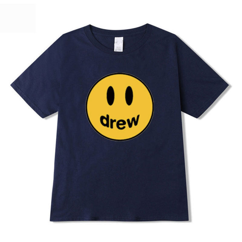 Justin Bieber Drew House Smiley Face Print Short Sleeve T-shirt Unisex ...