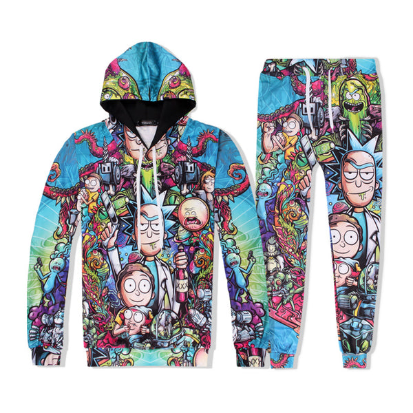Rick and Morty High Quality 3D Print Hoodie and Jogger Pants Sweatpant ...